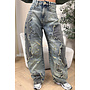 DIRTY WASH - 'RAYA JEANS' - EXCLUSIVE DISTRESSED PATCHWORK BAGGY JEANS