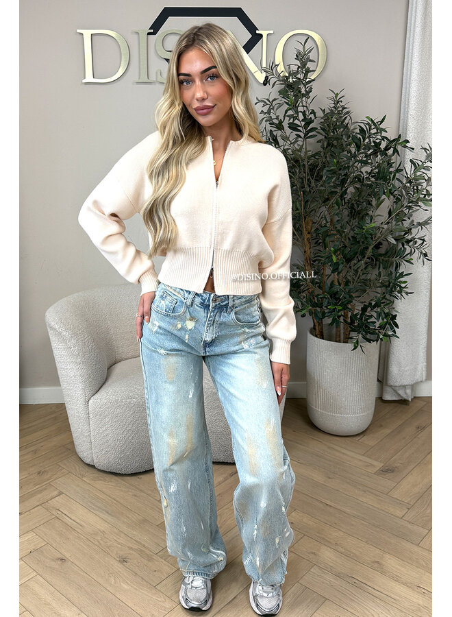 VINTAGE - 'LOUA JEANS' - STRETCH GRAFFITI WIDE LEG JEANS