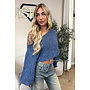 BLUE - 'LEAH KNIT' - OVERSIZED FLUFFY ONE SHOULDER KNIT