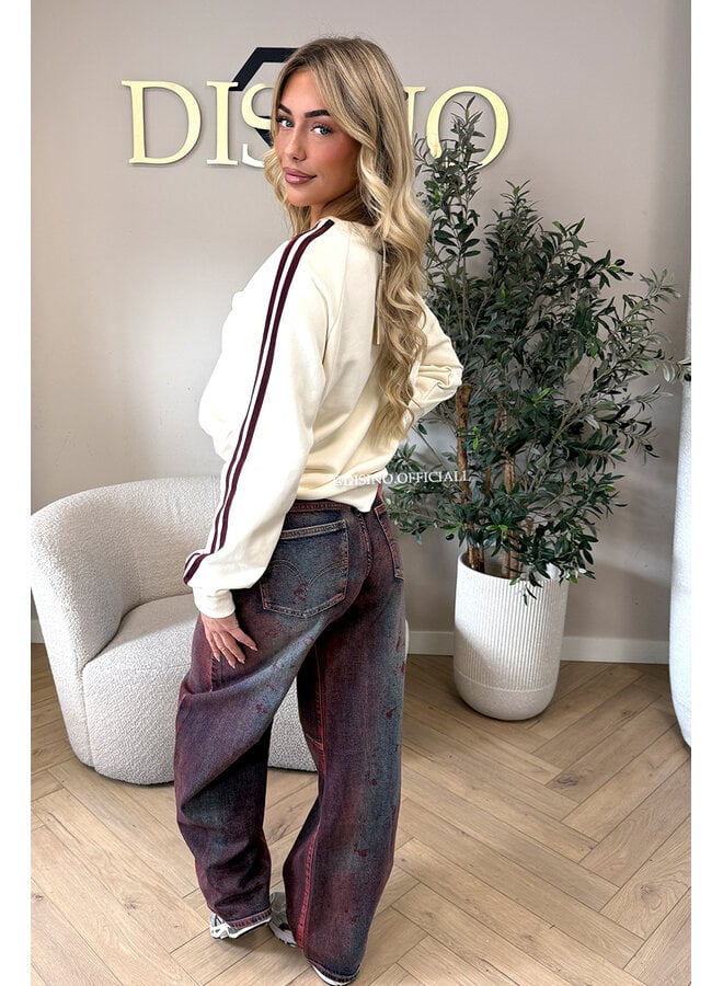 BURGUNDY - 'MADDISON' - CALIFORNIA STRIPE SWEATER