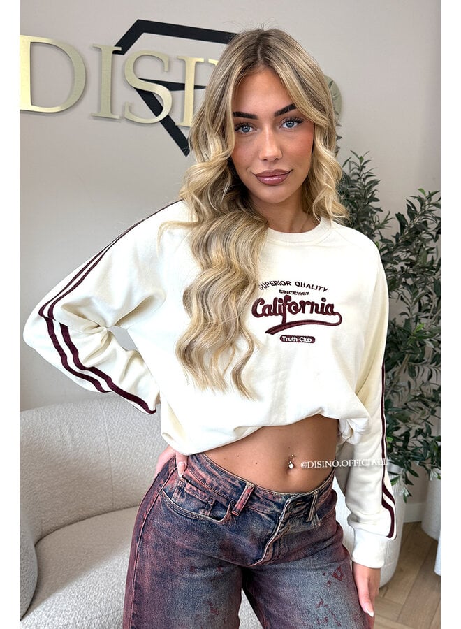 BURGUNDY - 'MADDISON' - CALIFORNIA STRIPE SWEATER