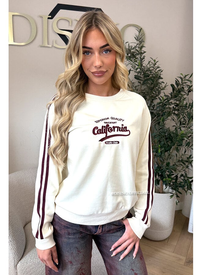 BURGUNDY - 'MADDISON' - CALIFORNIA STRIPE SWEATER