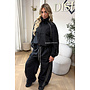 BLACK - 'JADA SET' - PREMIUM QUALITY STRIPING JACKET + JOGGER SET
