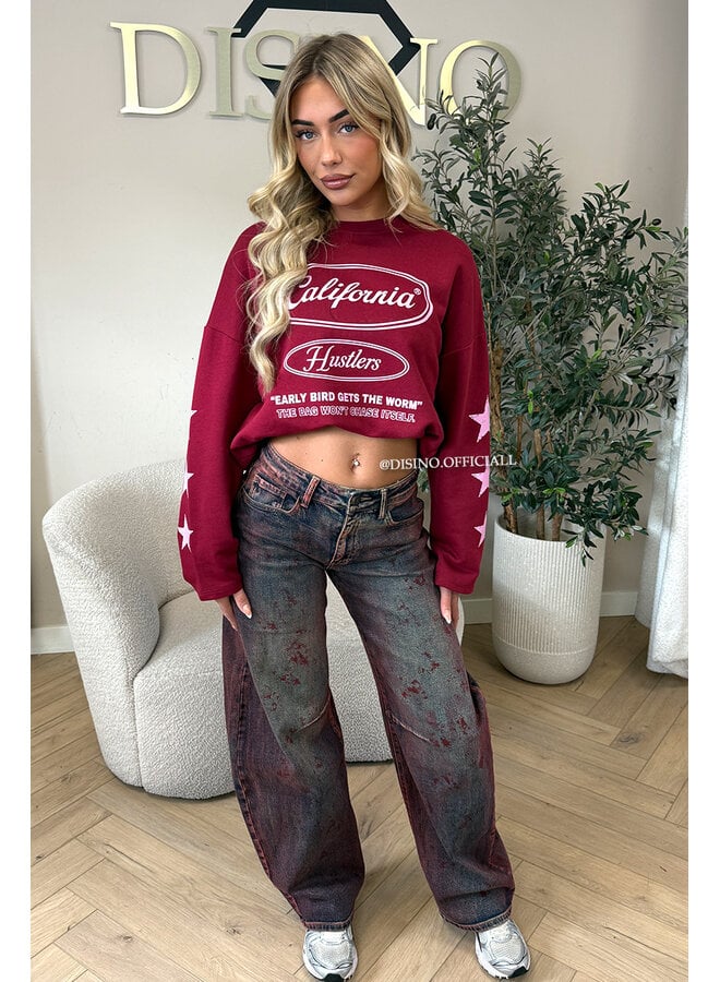 CHERRY - 'CALIFORNIA HUSTLER' - OVERSIZED LONGSLEEVE TOP