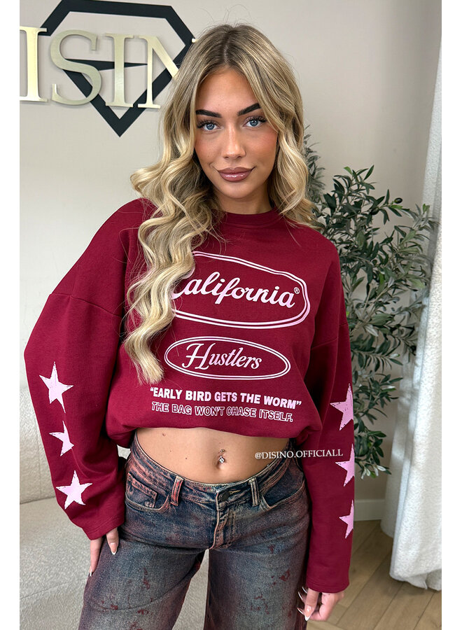 CHERRY - 'CALIFORNIA HUSTLER' - OVERSIZED LONGSLEEVE TOP