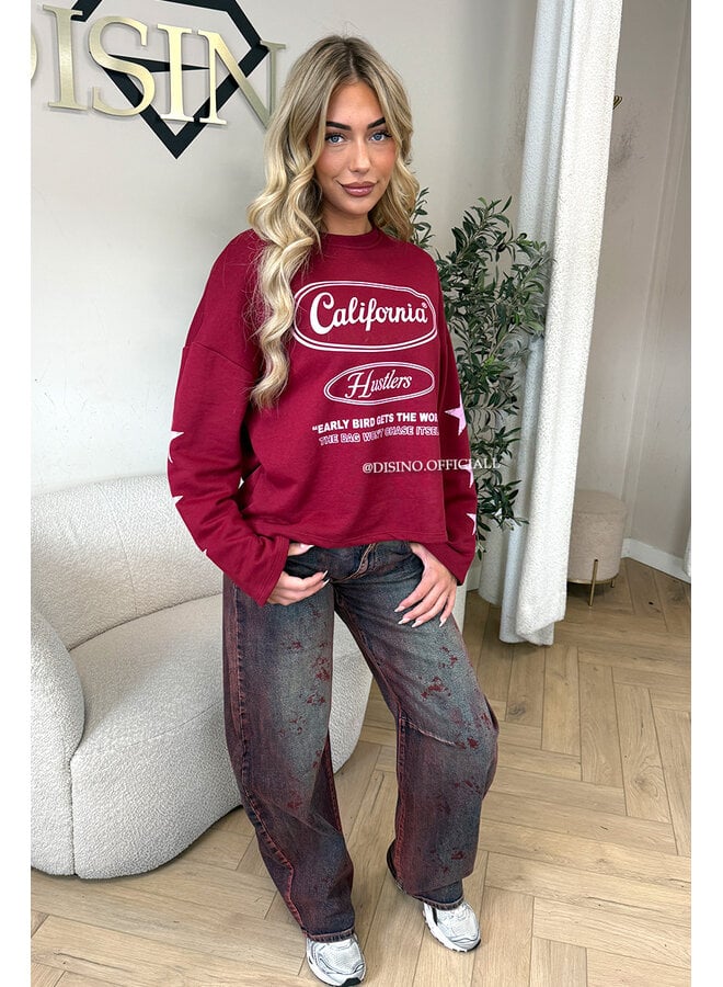 CHERRY - 'CALIFORNIA HUSTLER' - OVERSIZED LONGSLEEVE TOP