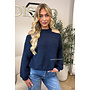 NAVY BLUE - 'MAËLLE KNIT' - CUT-OUT OVERSIZED KNIT