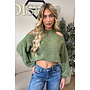 GREEN - 'MAËLLE KNIT' - CUT-OUT OVERSIZED KNIT