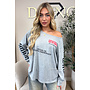 GREY - 'MARIEL LONGSLEEVE' - OVERSIZED OFF SHOULDER LONGSLEEVE TOP