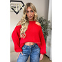 RED - 'MAËLLE KNIT' - CUT-OUT OVERSIZED KNIT