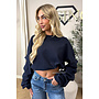 NAVY BLUE - ‘SOLÈNE SWEATER’ – OVERSIZED LAYERED RUFFLE SLEEVE SWEATER