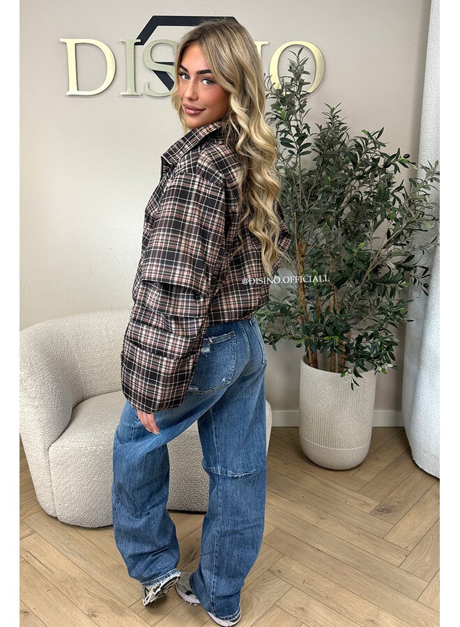 CHOCO - 'SOLÉNE JACKET' - CHECKED RUFFLE SLEEVE JACKET
