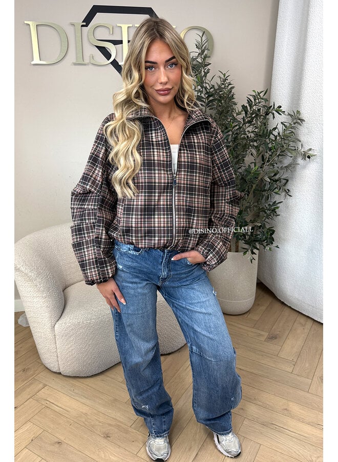 CHOCO - 'SOLÉNE JACKET' - CHECKED RUFFLE SLEEVE JACKET