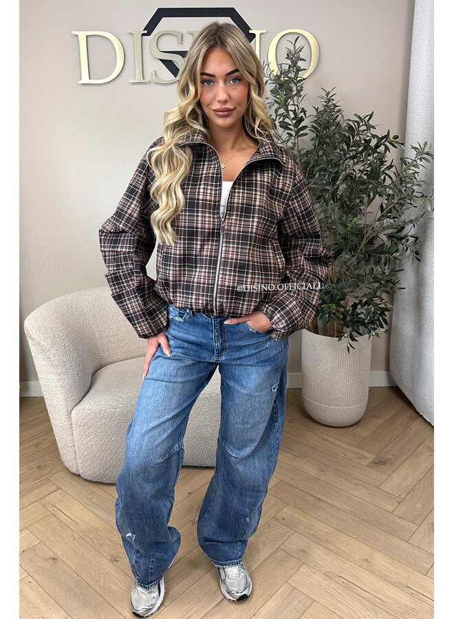 CHOCO - 'SOLÉNE JACKET' - CHECKED RUFFLE SLEEVE JACKET
