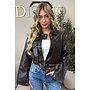 CHOCO - 'ALESSIA JACKET' - INSPIRED WOVEN FAUX LEATHER JACKET
