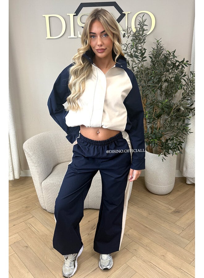 BLUE - ‘MONACO SET’ – PREMIUM QUALITY COLORBLOCK TRACKSUIT