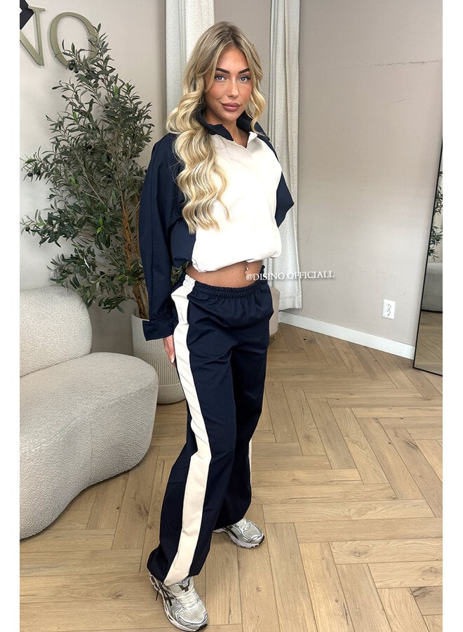 BLUE - ‘MONACO SET’ – PREMIUM QUALITY COLORBLOCK TRACKSUIT