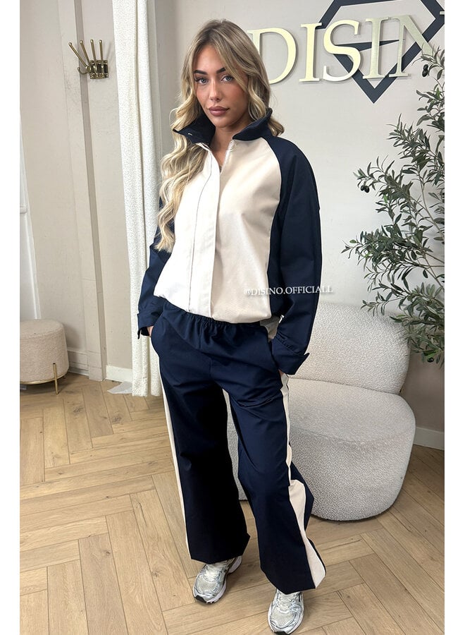 BLUE - ‘MONACO SET’ – PREMIUM QUALITY COLORBLOCK TRACKSUIT