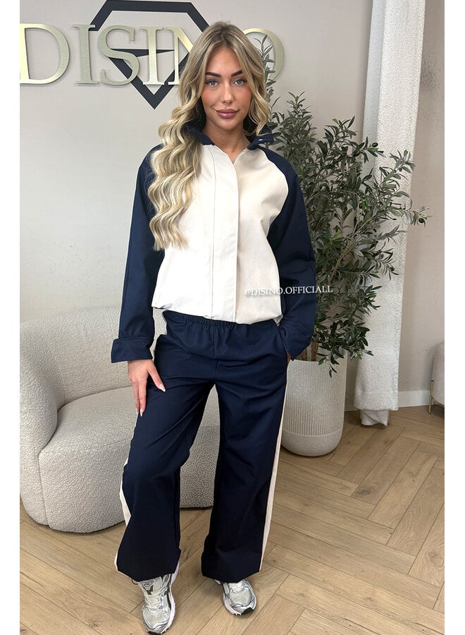 BLUE - ‘MONACO SET’ – PREMIUM QUALITY COLORBLOCK TRACKSUIT