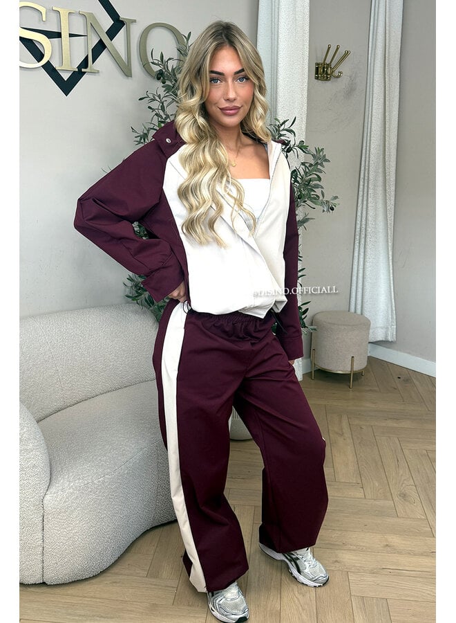 BURGUNDY - ‘MONACO SET’ – PREMIUM QUALITY COLORBLOCK TRACKSUIT