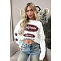 WHITE/CHOCO - 'CALIFORNIA HUSTLER' - OVERSIZED LONGSLEEVE TOP