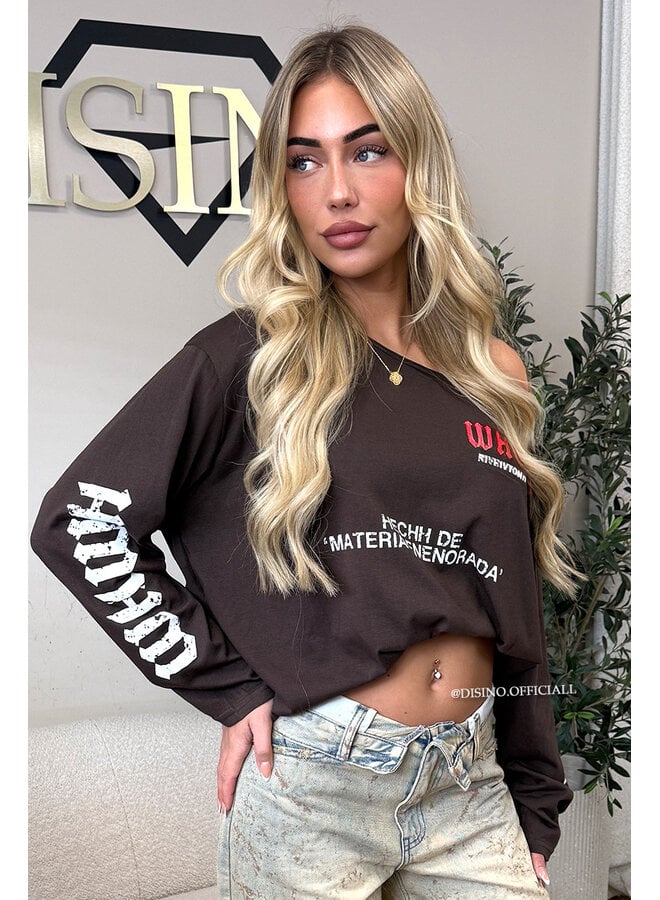 CHOCO - 'MARIEL LONGSLEEVE' - OVERSIZED OFF SHOULDER LONGSLEEVE TOP