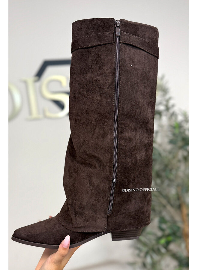 CHOCO - 'SUEDE STEFFI BOOTS' - VIRAL SHORT SHARK BOOTS
