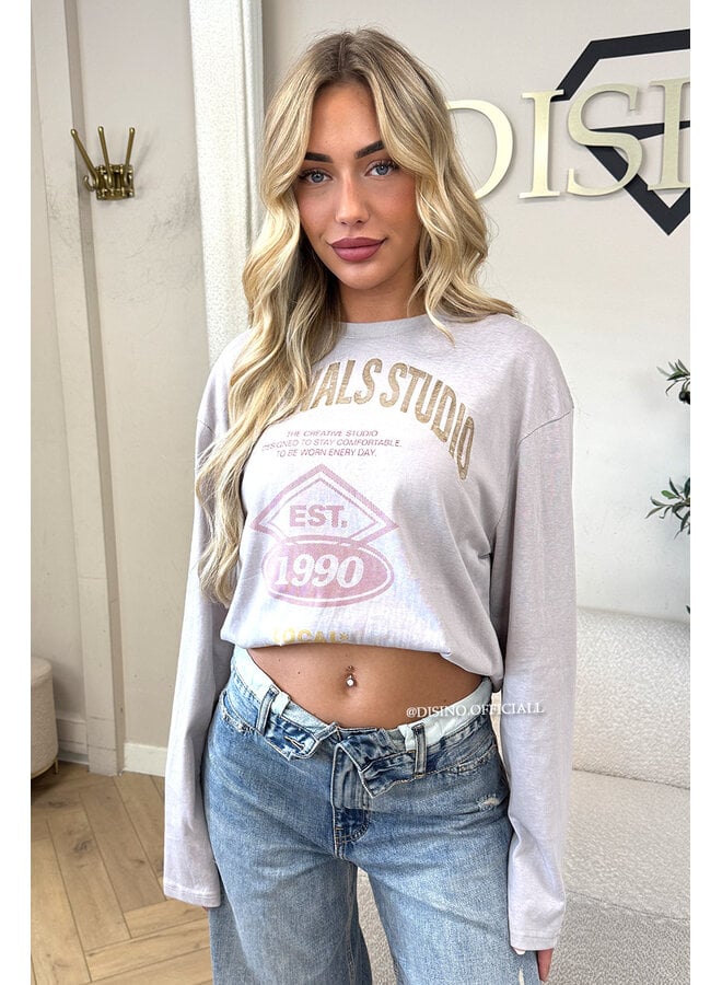 TAUPE - 'HAILEY LONGSLEEVE' - OVERSIZED ORIGINALS STUDIO LONGSLEEVE TOP