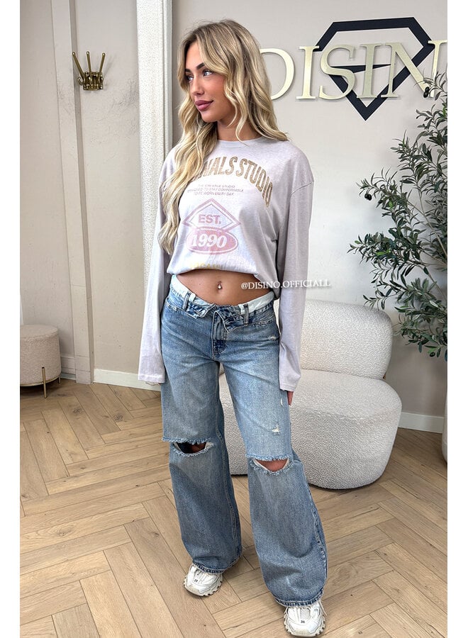 TAUPE - 'HAILEY LONGSLEEVE' - OVERSIZED ORIGINALS STUDIO LONGSLEEVE TOP