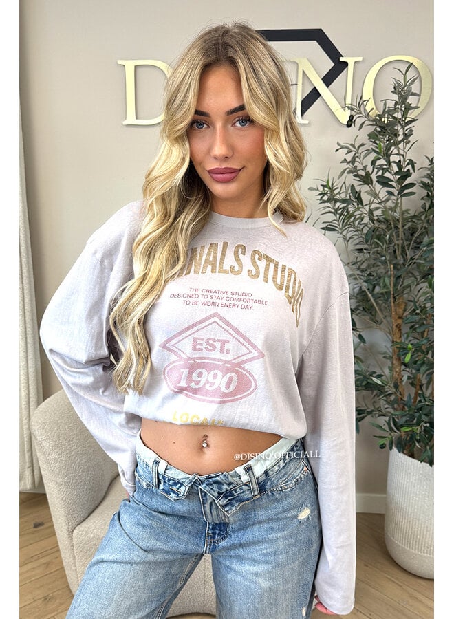 TAUPE - 'HAILEY LONGSLEEVE' - OVERSIZED ORIGINALS STUDIO LONGSLEEVE TOP