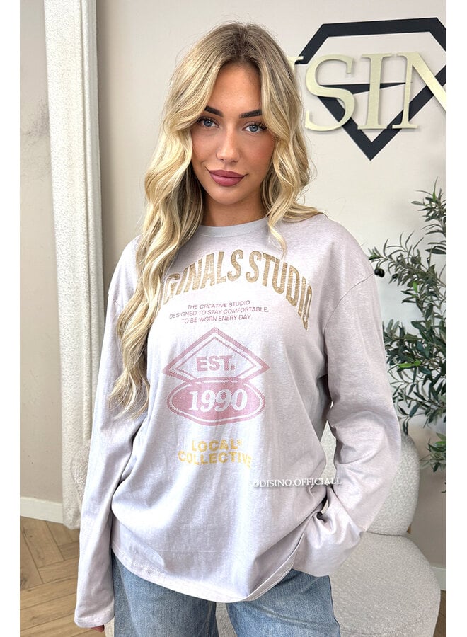 TAUPE - 'HAILEY LONGSLEEVE' - OVERSIZED ORIGINALS STUDIO LONGSLEEVE TOP