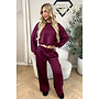 BURGUNDY - 'ALBA SET' - OVERSIZED CROPPED SWEATER + PANTS TWO PIECE SET