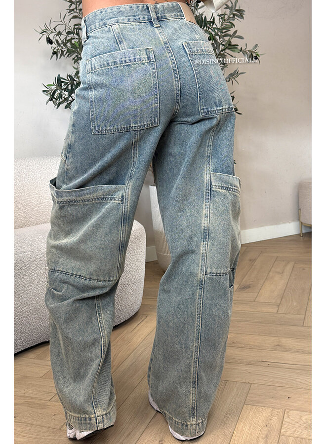 DIRTY WASH – ‘DETROIT JEANS’ – UTILITY POCKET BAGGY JEANS