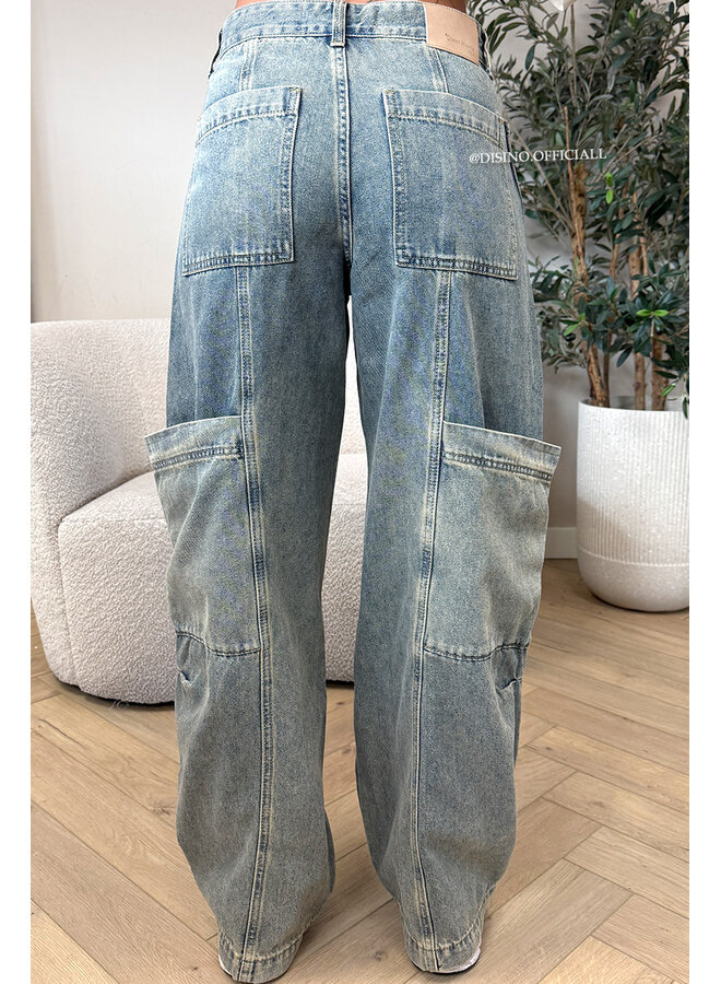 DIRTY WASH – ‘DETROIT JEANS’ – UTILITY POCKET BAGGY JEANS