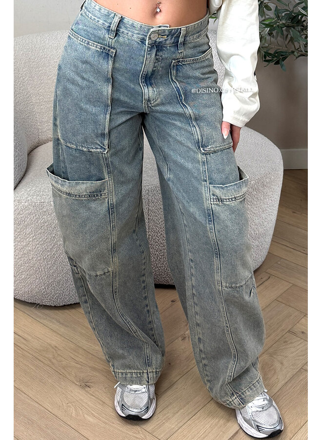 DIRTY WASH – ‘DETROIT JEANS’ – UTILITY POCKET BAGGY JEANS