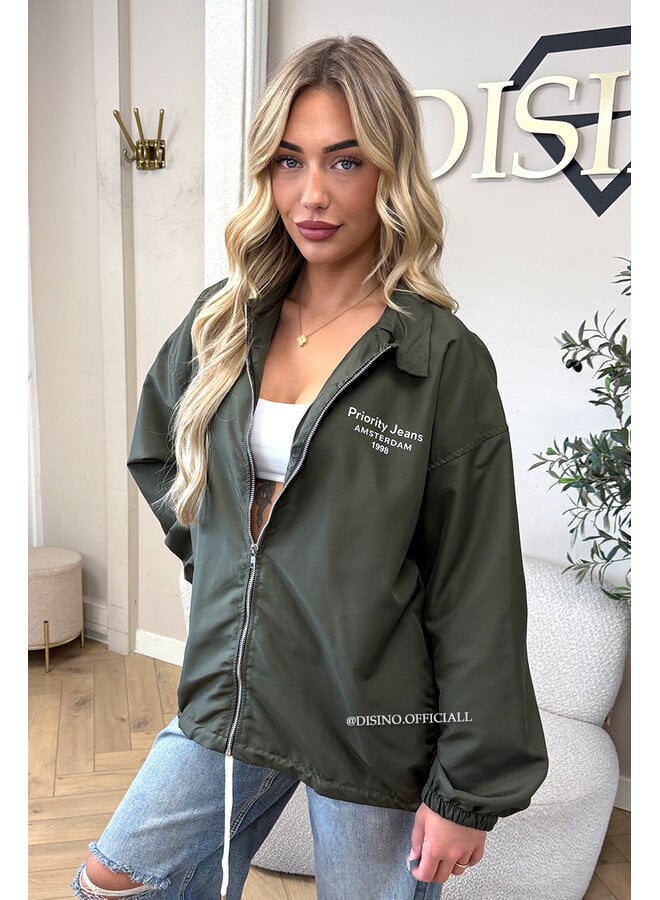 ARMY GREEN - 'PRIORITY WINDJACKET'