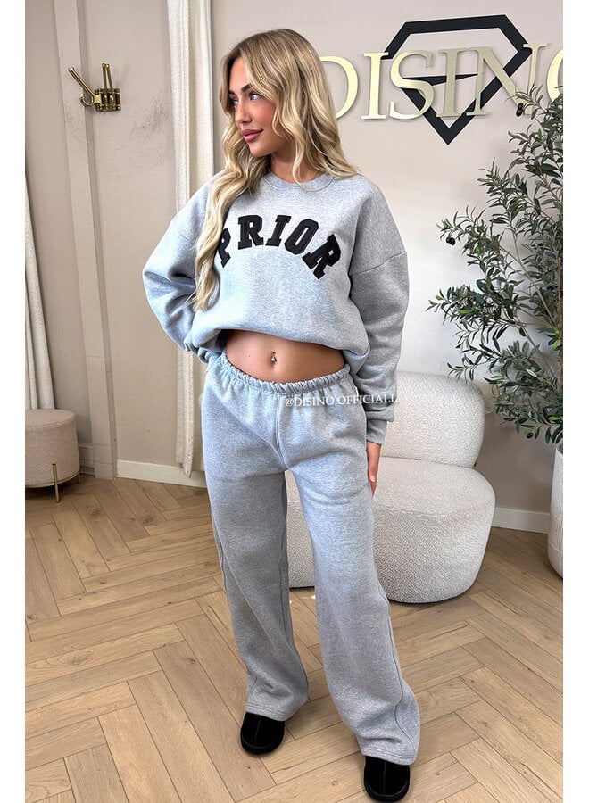 GREY - 'PRIOR TRACKSUIT' – PREMIUM QUALITY SWEATER + JOGGER SET