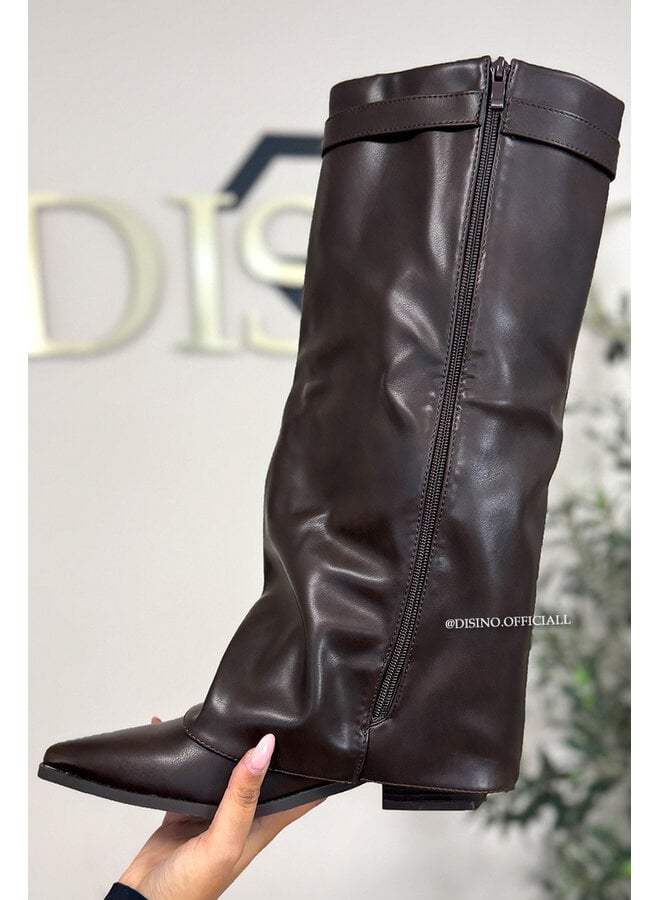 CHOCO - 'LEATHER STEFFI BOOTS' - VIRAL SHORT SHARK BOOTS