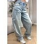 DIRTY LIGHT BLUE - 'BALLOON CARGO JEANS' - STRETCH VIRAL BALLOON LEG JEANS