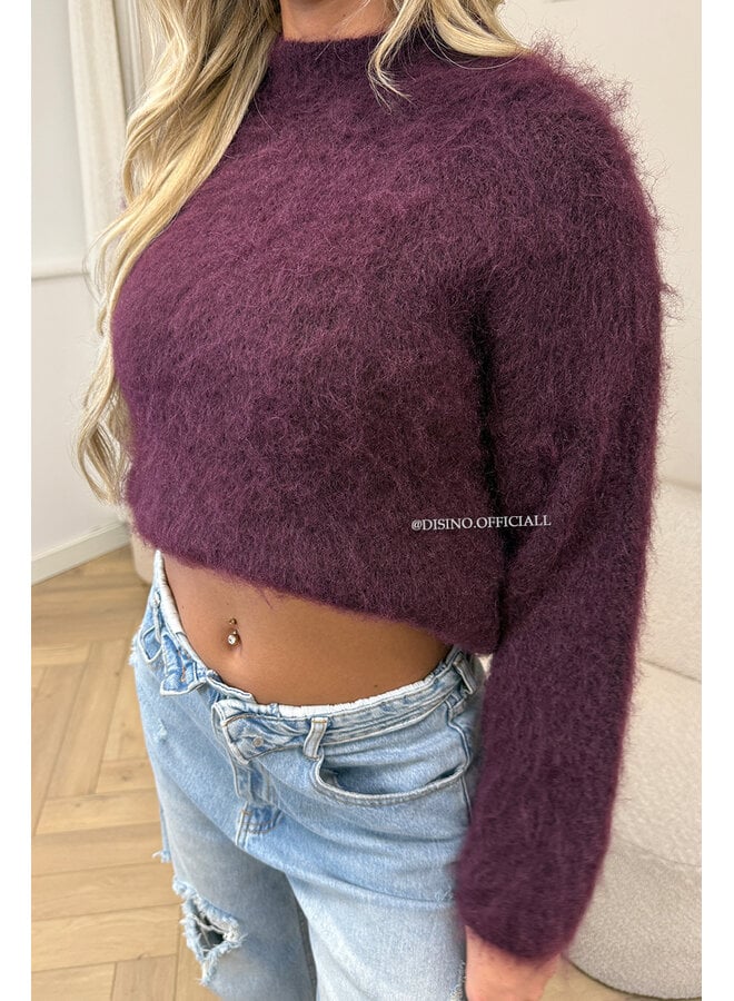BURGUNDY - 'NORELLA KNIT' - OVERSIZED FLUFFY MOHAIR KNIT