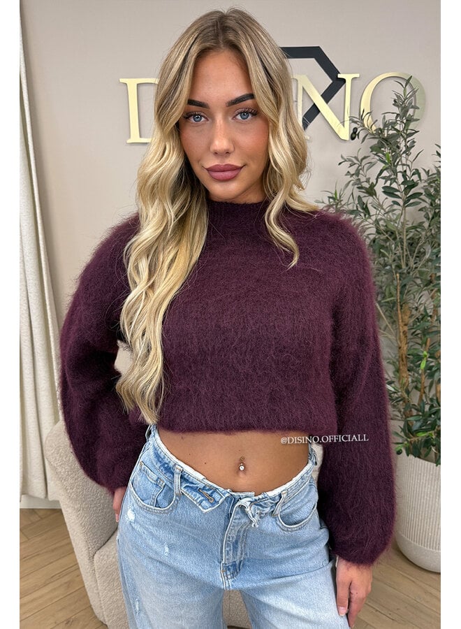 BURGUNDY - 'NORELLA KNIT' - OVERSIZED FLUFFY MOHAIR KNIT