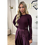 BURGUNDY - 'LIZA TOP' - PREMIUM SOFT GOLD BUTTON SLEEVE TOP
