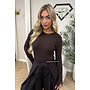 CHOCO - 'LIZA TOP' - PREMIUM SOFT GOLD BUTTON SLEEVE TOP