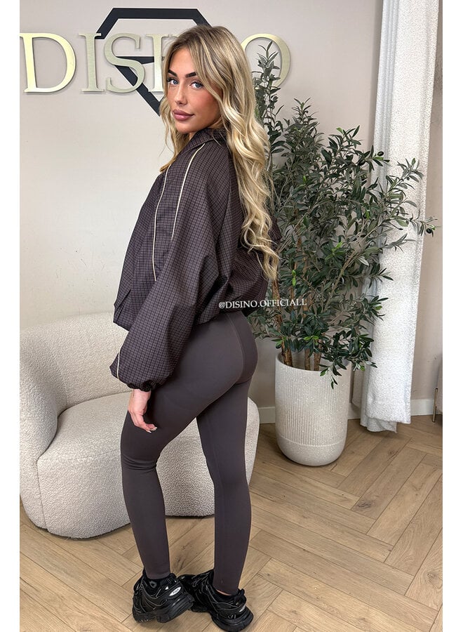 TAUPE – ‘SORENZA JACKET’ – PREMIUM QUALITY CHECKED WINDBREAKER JACKET