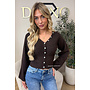 CHOCO – ‘ELVIRE CARDIGAN’ – STATEMENT BUTTON WAISTED FLARED SLEEVE KNIT
