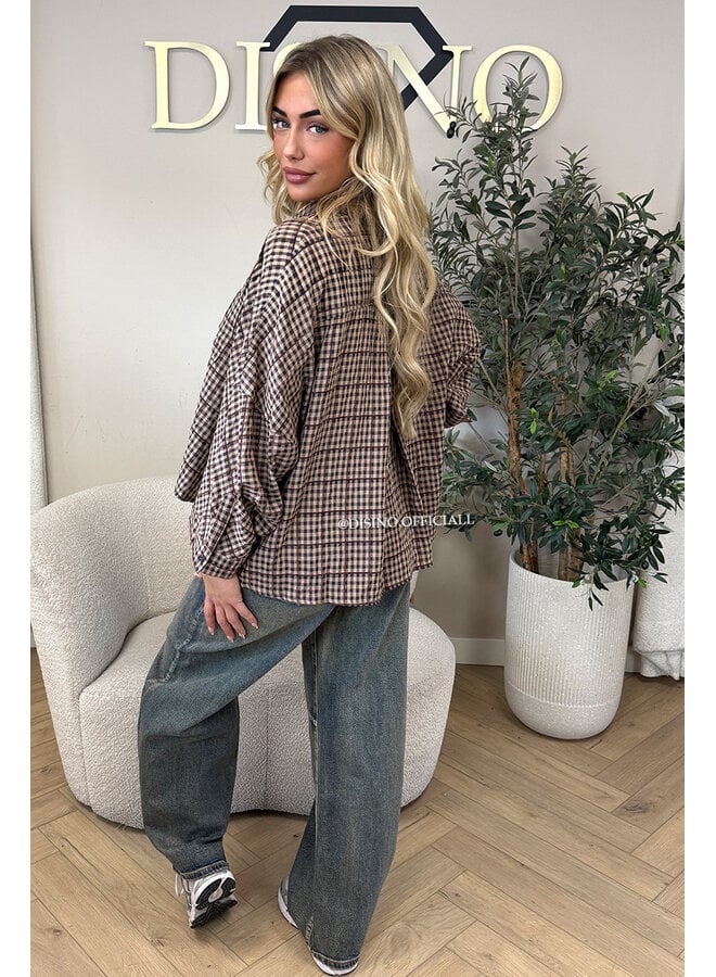 CHOCO – ‘MADELEINE BLOUSE’ – OVERSIZED GINGHAM BLOUSE