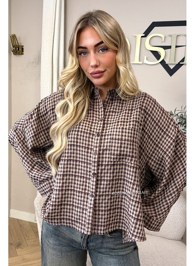 CHOCO – ‘MADELEINE BLOUSE’ – OVERSIZED GINGHAM BLOUSE