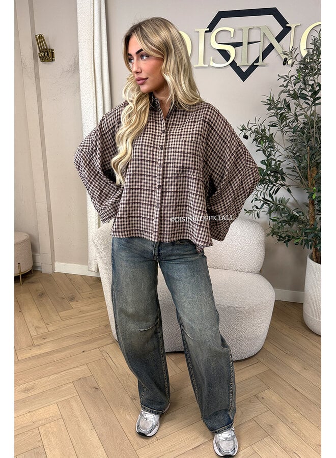 CHOCO – ‘MADELEINE BLOUSE’ – OVERSIZED GINGHAM BLOUSE