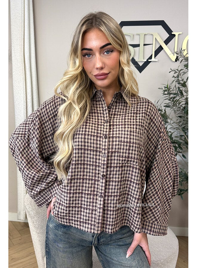CHOCO – ‘MADELEINE BLOUSE’ – OVERSIZED GINGHAM BLOUSE