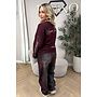 BURGUNDY - 'SIGNATURE LONGSLEEVE' - PRINTED SLEEVES LONGSLEEVE TOP